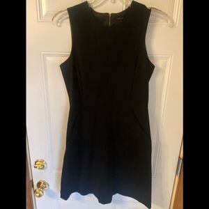 Theory LBD | Size 10 Fit & Flare | Stretchy & Sleek Classic Black Dress